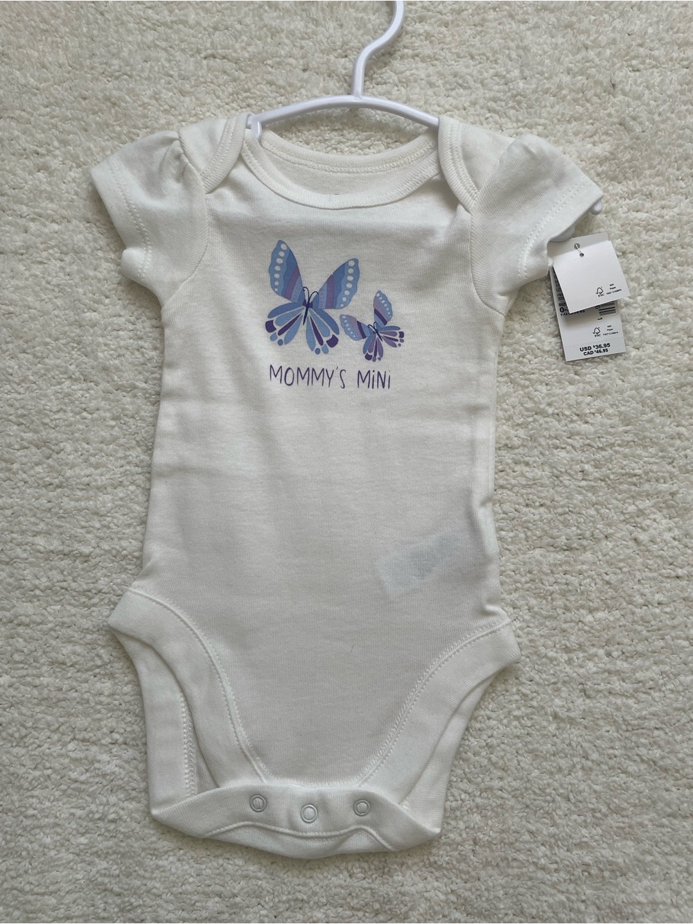 GAP Cream One-Piece with Blue–Purple Butterfly Print